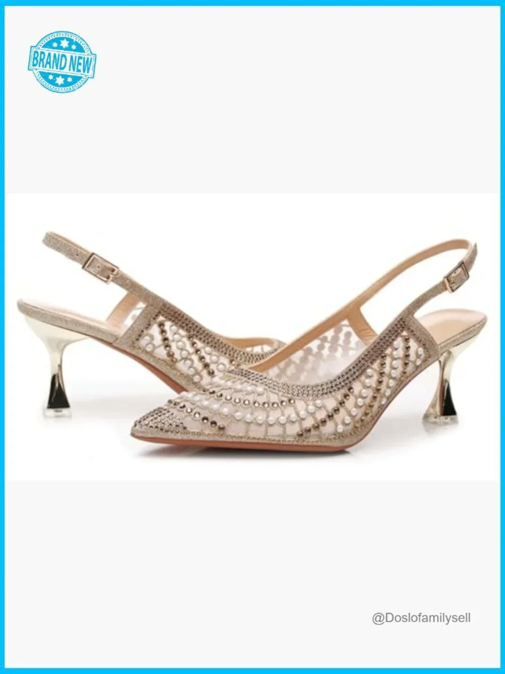 Charming Slingback Pump Heeled Sandals Latex Insole Platform